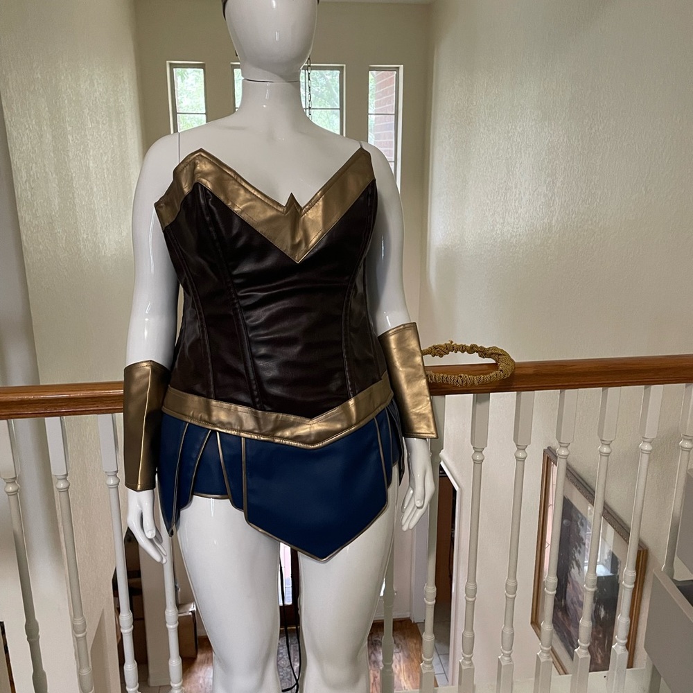 Wonder Woman inspired Costume corset dress bustier cosplay plus size sold AS IS